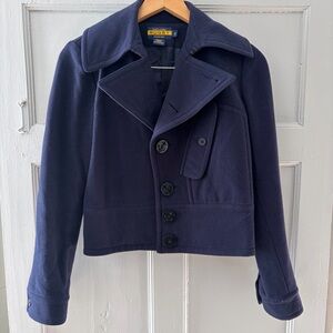 Vintage Rugby by Ralph Lauren Cropped Peacoat in Navy